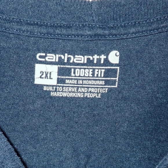 Carhart Navy and Green Relaxed Fit Graphic Tee size 2XL - Picture 4 of 7